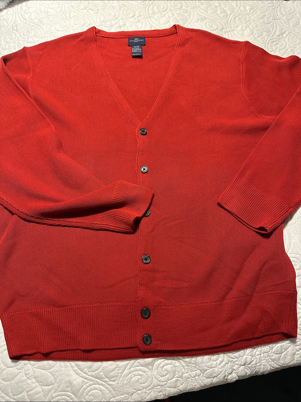 Dockers Golf Men’s Red V-Neck Button Cardigan Sweater